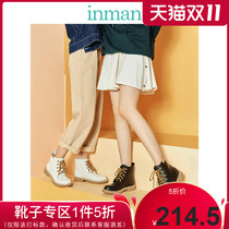 Inman shoes new women spring and autumn shoes Martin boots Women black plus velvet boots British small leather shoes women flat boots