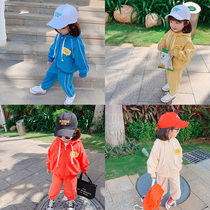 Girls spring 2020 New Baby Childrens foreign style sports sweater pants two-piece set
