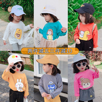 2022 spring dress new girl child baby children cotton T-shirt Joker cartoon T foreign style long sleeve base shirt