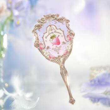 Floral Whisper Strawberry Rococo Purple Limited Edition Storage Box Handheld Mirror Purple Hairpin Jewelry Storage Dustproof Exquisite