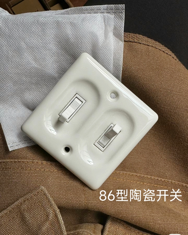 86 Type Retro Ceramic White Panel Switch Socket Set Double Switch Double Control Concealed Installation Taiwan American French Style 86 Type Retro Ceramic White Panel Switch Socket Set Double Switch Double Control Concealed Installation Taiwan American French Style