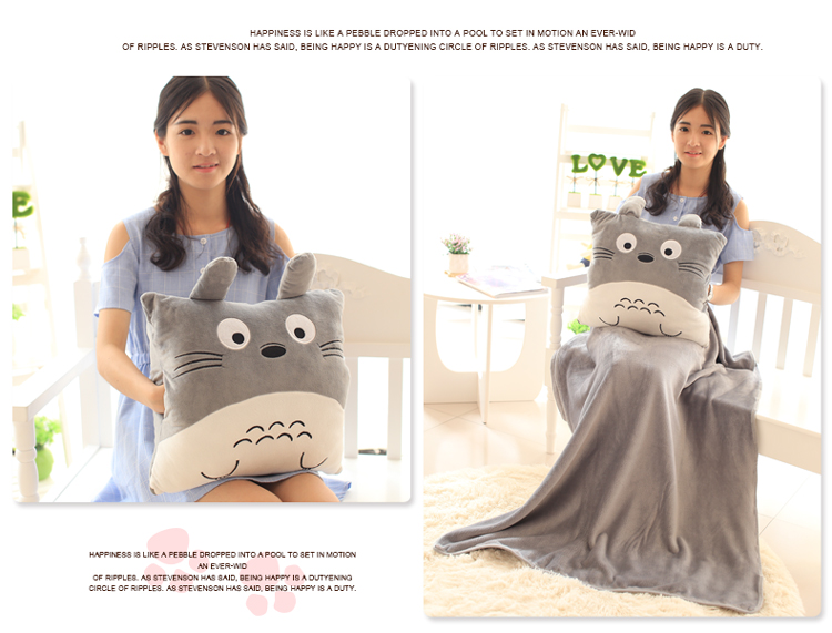 Phim hoạt hình ba với tay ấm văn phòng ngủ trưa gối điều hòa chăn với gối ngủ gối chăn kép sử dụng đệm Bộ chăn gối tiện dụng