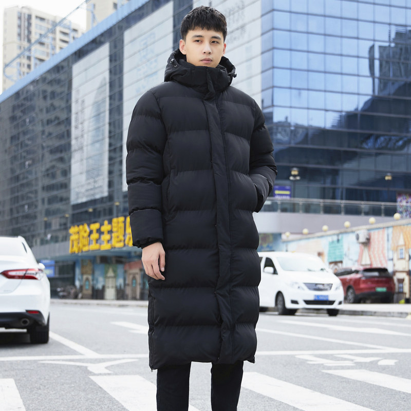 Winter down cotton coat male long knee cotton anti-wind cold protection sports training heating cotton coat thickened