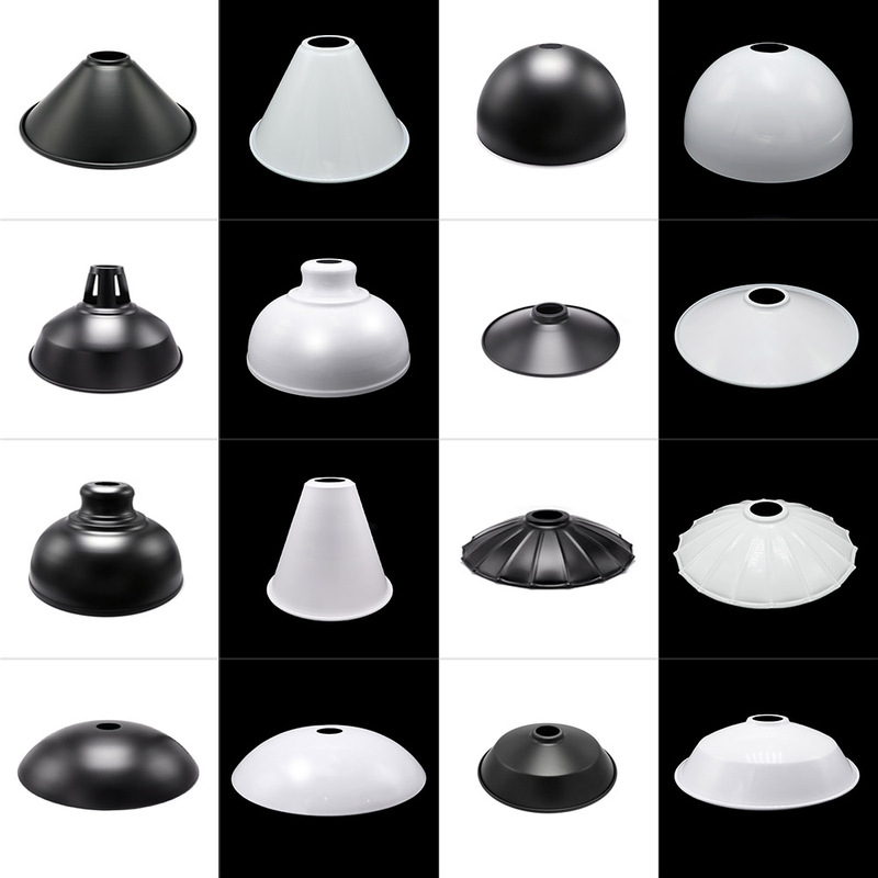 Creative Lampshade Lamp Shell Black White Industrial Style Retro Dining Chandelier Cover Shell Floor Lamp Modern Popular