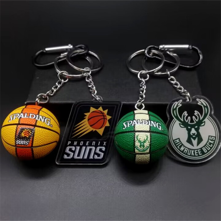Creative Nba Basketball Keychain Raptors Warriors 76Ers Nets Clippers Lakers Mavericks Spurs Pendant Cavaliers