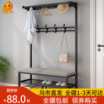 Xinjiang swapped shoes stool hanging clothes hat rack integrated home entrance door can sit soft bag cushion containing shoes cabinet rack