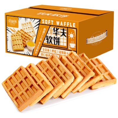 金丽沙华夫饼整箱早餐蛋糕1kg