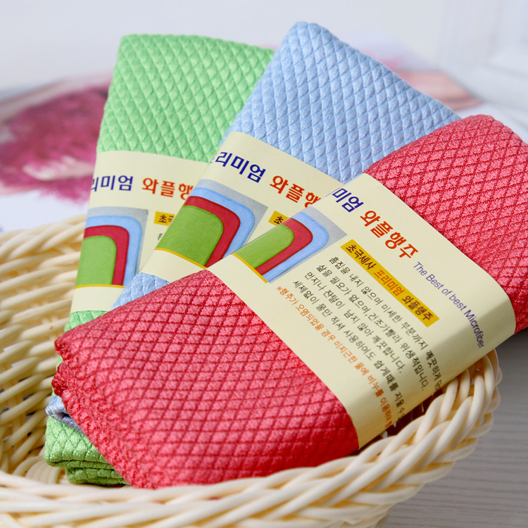 South Korea wipe glass mirror water absorption does not drop hair, no trace of fish scale cloth housework cleaning does not leave a trace of fiber linen