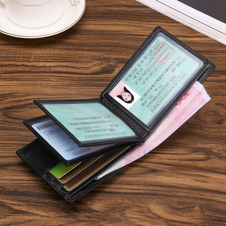 Bao da nam giấy phép lái xe bằng da đa chức năng Thẻ giấy phép lái xe đơn giản nhiều tài liệu phần mỏng với ví tiền giấy ví đựng thẻ thông minh