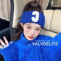 VALVOELITE Klein blue hair with female autumn winter wide side running headgear elastic yoga fitness sports head hoop