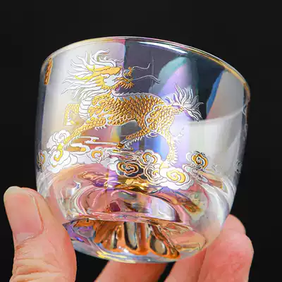 Huancai gold and silver heat-resistant glass Master Cup Kung Fu Tea Cup handmade cup single cup crystal tea cup