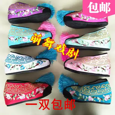 Drama shoes, flower shoes, color shoes, increased embroidered shoes, women's drama supplies, color shoes, costume lady shoes, opera color shoes bag