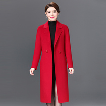 Autumn-winter mom loaded with double face cashmere great coat temperament 40 years 50 middle aged womens clothes in long style wool coat