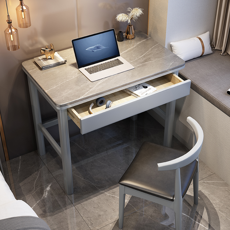 Bedroom Slate Small Desk for Home Use, Light Luxury Mini Desk, 60/70/80cm Long, Small Apartment, 45cm Wide, Study Computer Desk