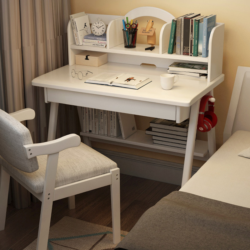 Nordic solid wood bedroom small desk mini home small apartment length 80 90cm middle and junior students learning computer desk