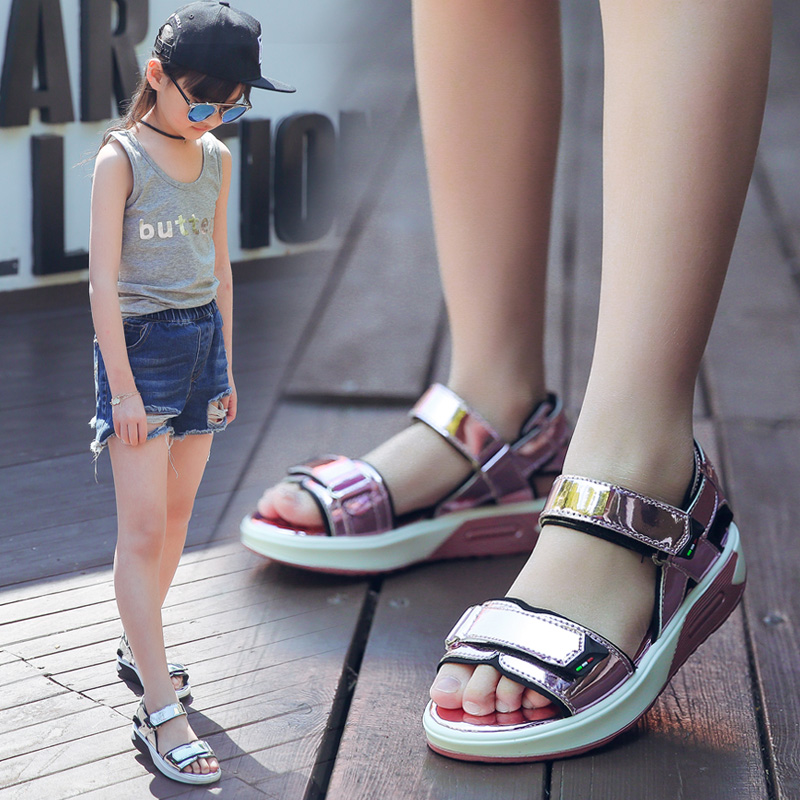 little girl in sandals