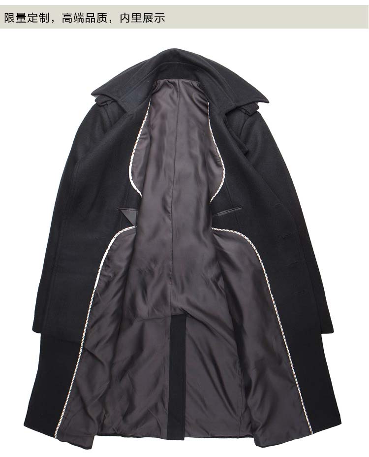 Mùa đông dày nam ve áo đồng phục quân đội Đức retro Áo len dài mỏng len đôi ngực thủy triều bomber nam