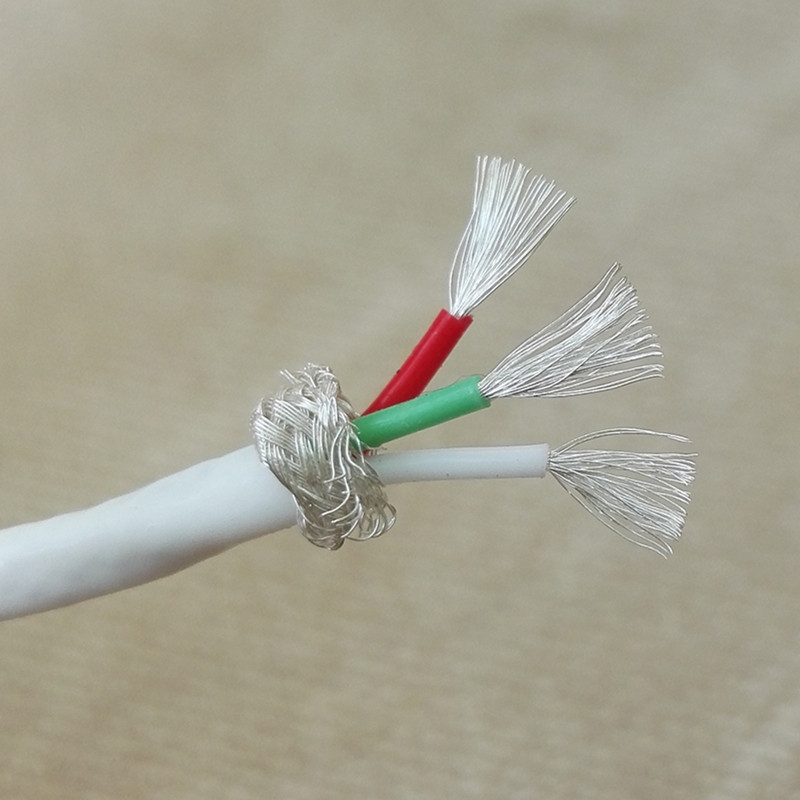 美国进口特氟龙镀银线3芯屏蔽线信号线电源线机内连接线