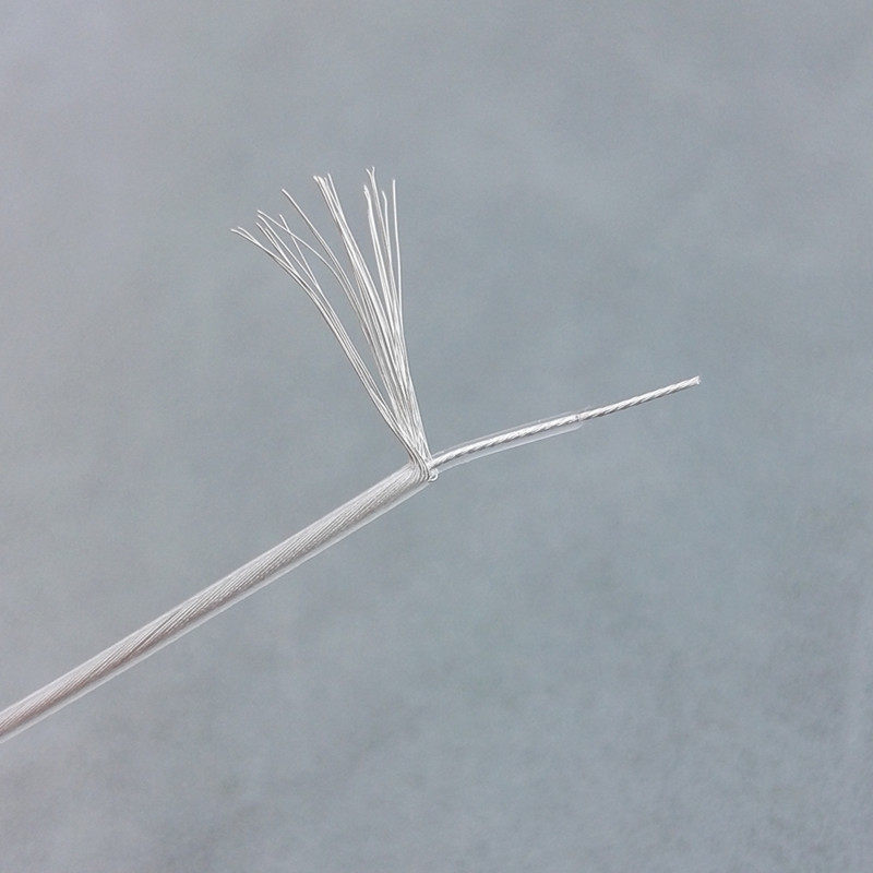 进口透明特氟龙镀银线同轴线超柔耳机升级线缠绕丝屏蔽HIFI信号线
