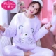 Ren nơ đêm nữ mùa thu và mùa đông đồ ngủ dài tay dày flannel san hô lông cừu dịch vụ nhà mùa xuân và mùa thu dễ thương shop váy đẹp
