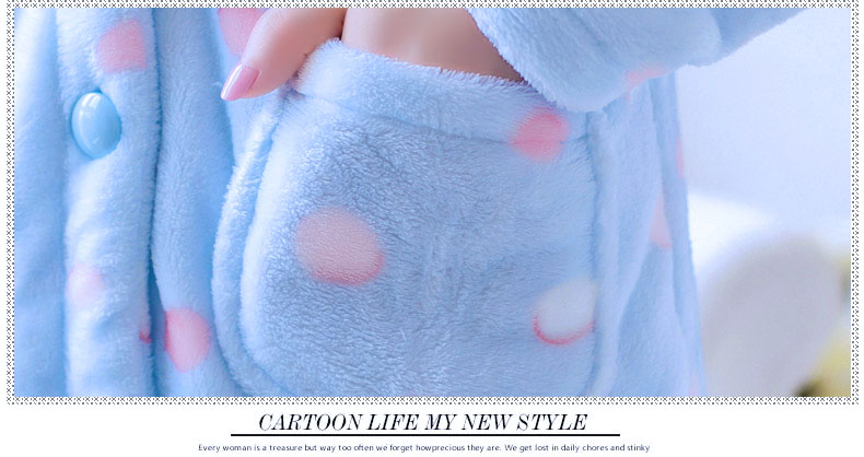 Phiên bản Hàn Quốc của bộ đồ ngủ nhung san hô tươi dành cho nữ bộ đồ flannel dày phù hợp với dịch vụ tại nhà mùa thu và mùa đông dài tay mùa xuân và mùa thu dễ thương mặc pijama nam