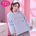 Bộ đồ ngủ của phụ nữ mùa thu và mùa đông dày flannel phù hợp với dịch vụ nhà giản dị lông cừu dài tay dễ thương Hàn Quốc thoải mái lỏng lẻo - Giống cái shop đồ nữ Giống cái
