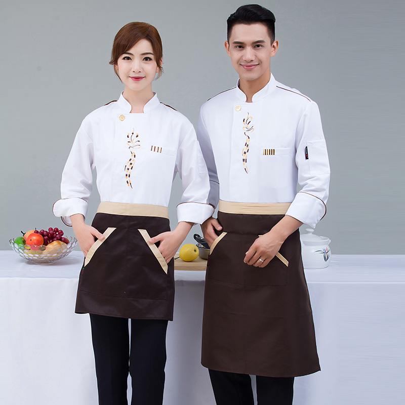Chef clothing men's long-sleeved autumn and winter clothing hotel restaurant restaurant kitchen western restaurant short-sleeved chef clothing women's fashion