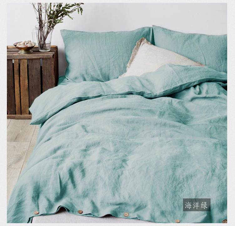 Simple Bắc Âu tinh khiết đồng bằng lanh chăn đơn đôi rửa lanh chăn mềm, kháng khuẩn thở - Quilt Covers 	chăn phao dày	