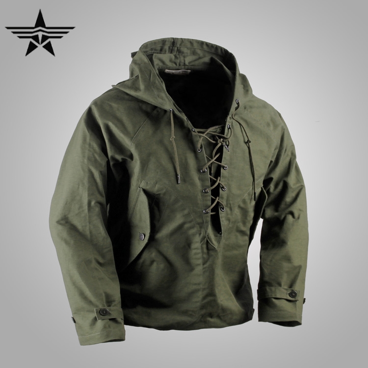 USN PARKA US Navy Xtreme Deck Hoodie Jacket Pullover Men's Hooded Cotton Army Green Vintage Plug Bag