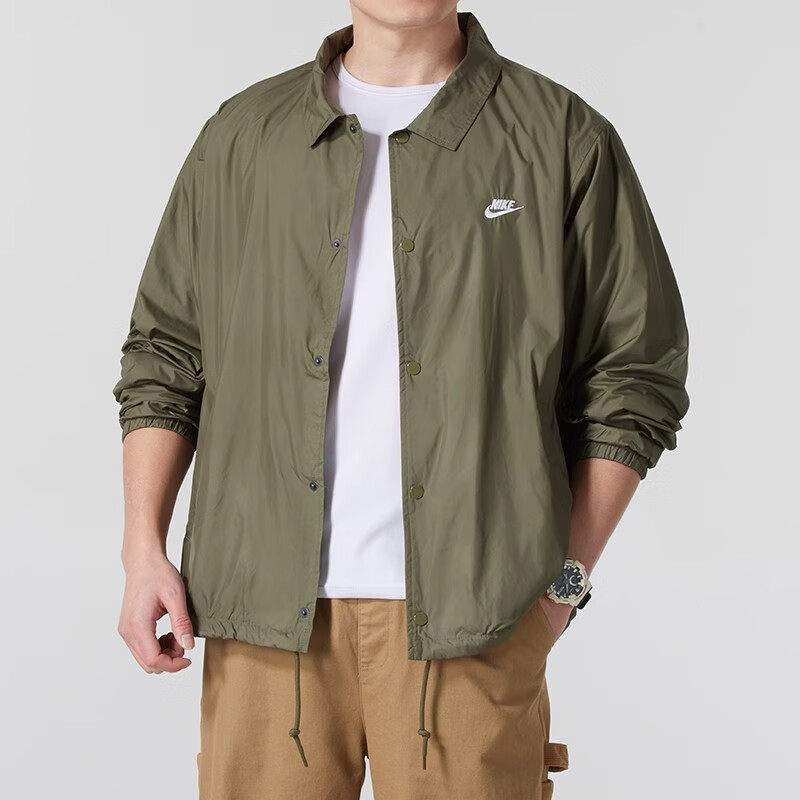Men's Coach Jacket Nike Nike Woven Lapel Jacket Authentic Spring Sportswear Casual Top Men's Coach Jacket Nike Nike Woven Lapel Jacket Authentic Spring Sportswear Casual Top