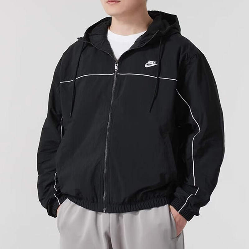 Nike Nike Hooded Jacket 2026 New Loose-Fitting Sports Jacket Windproof Basketball Retro Jacket Hj2013