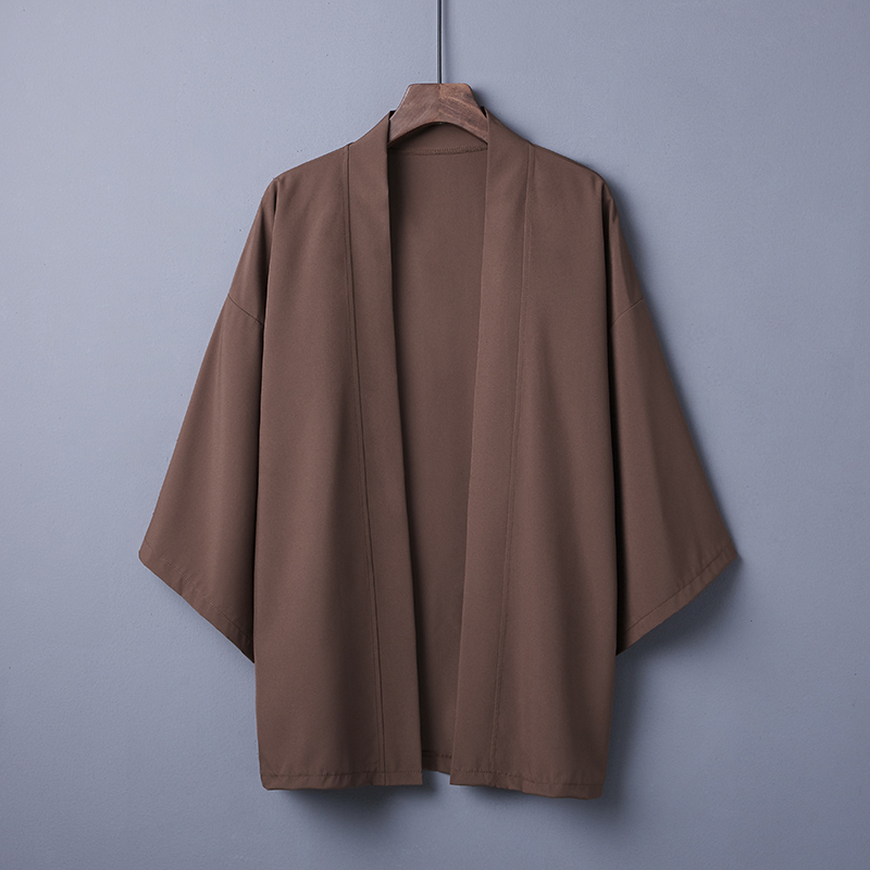 Japanese Pure Color Versatile Kimono Cardigan Chinese Style Han Dynasty Jk Outer Woven Summer Men's and Women's Sun Protection Clothing Thin Outwear Japanese Pure Color Versatile Kimono Cardigan Chinese Style Han Dynasty Jk Outer Woven Summer Men's and Women's Sun Protection Clothing Thin Outwear