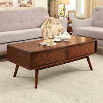 Nordic simple coffee table TV cabinet combination American solid wood tea table Household small household living room multi-function coffee table