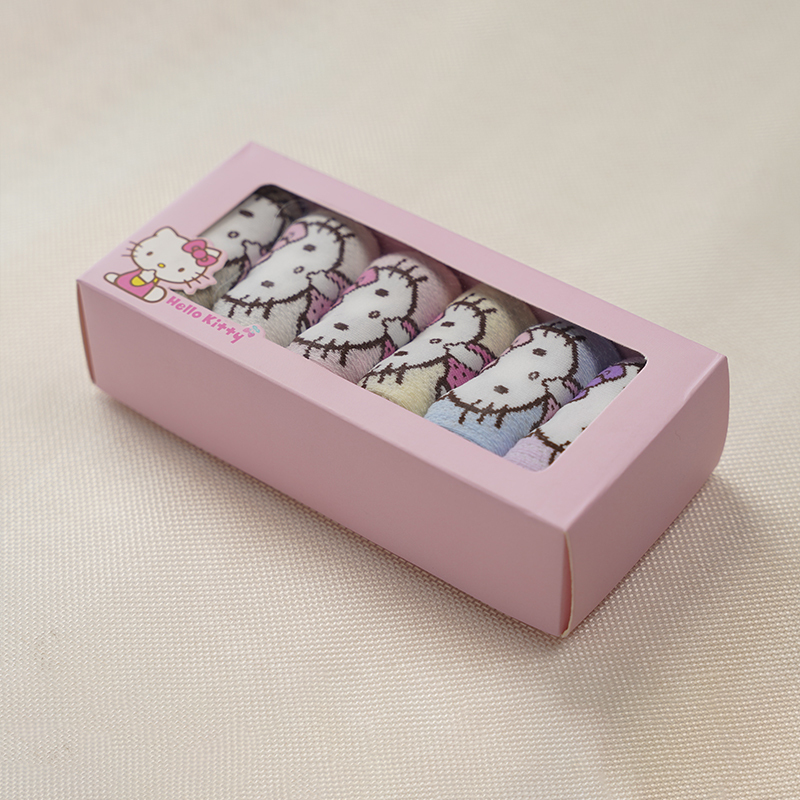 Children's Summer Girls' Cute Cartoon Thin Breathable Hellokitty Socks Six Pairs Pack Ktw3039
