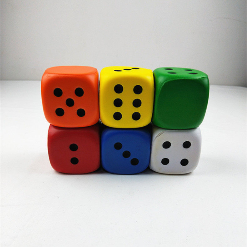 Children's toy sponge dice 5 2cm1 side blank sieve teaching cognitive props PU elastic dice