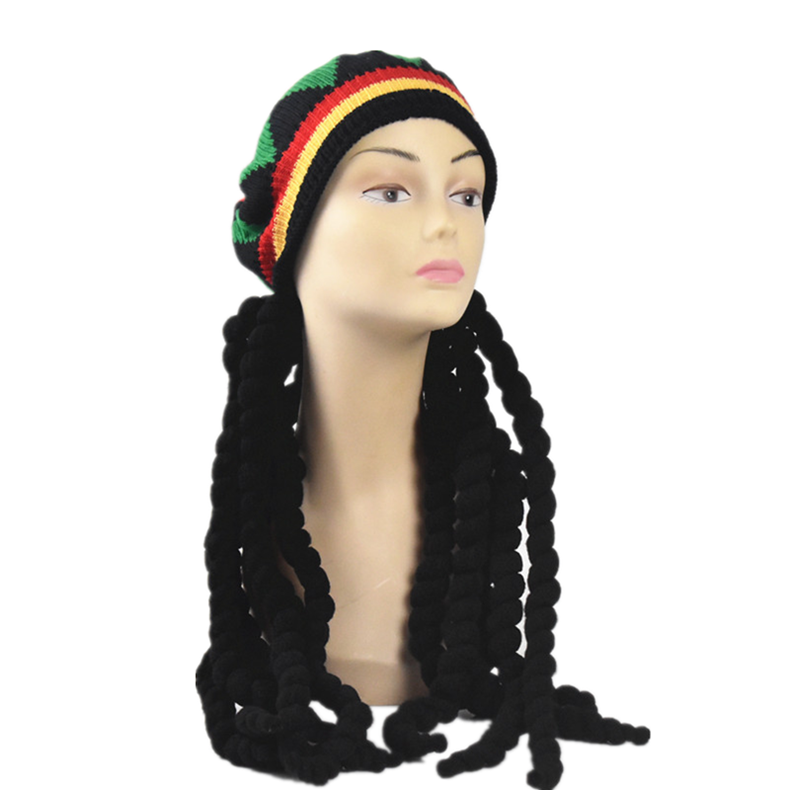 Wool hat beret Jamaican hat stage performance decorative wig hat knitted hat