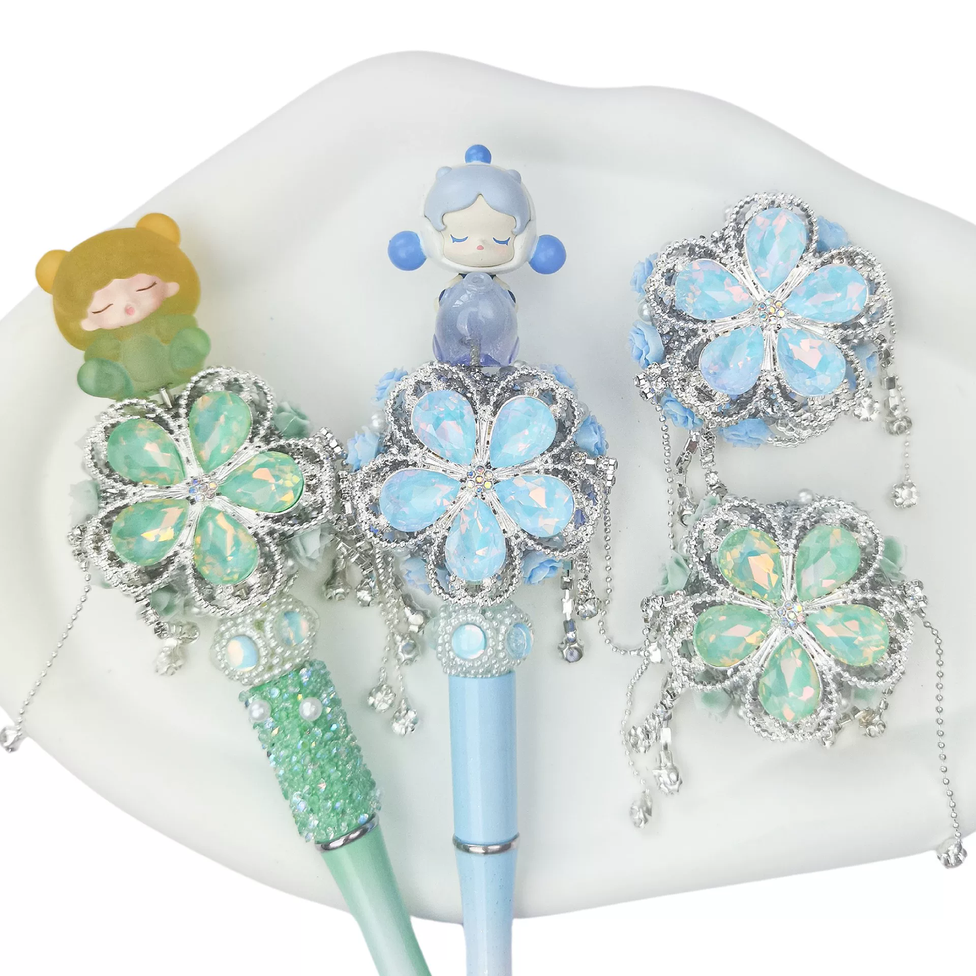 Xinchao Play Hot Selling Heavy Industry Five -petal Bling Meng Pen мобильный телефон Ручная раскраска бисерные ручки бисерные ручки DIY лепестки аксессуары
