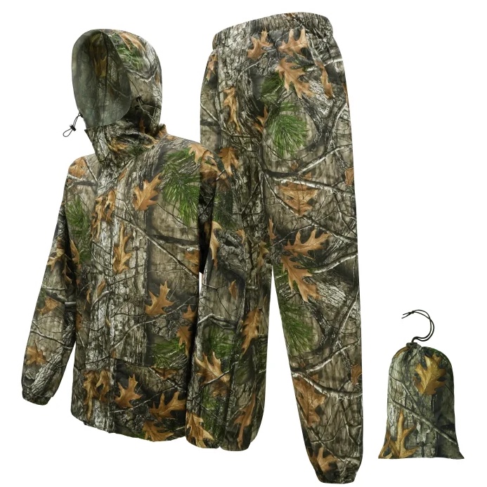 Outdoor Raincoat and Rain Pants Set for Hunting, Heavy Rain Protection, Outdoor Cycling, Fishing, Reflective, Split-Type, Lightweight Raincoat