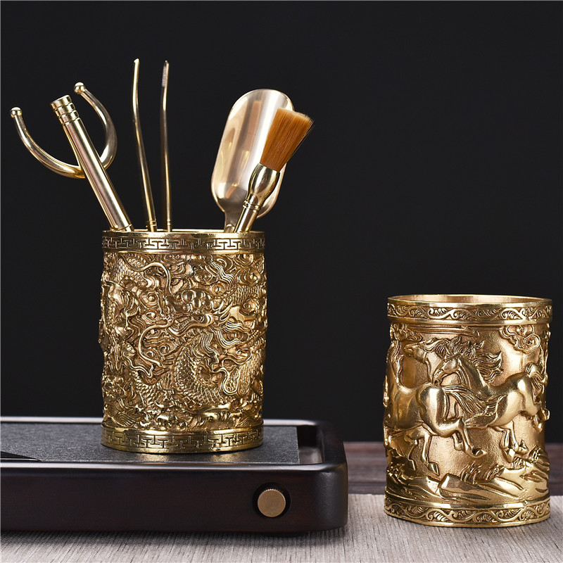 Tea Lane Six Gentleman Brass Suit Tea Clip Wash Cup Clip Tea Spoon Tea Barrel Whole Qigfu Tea With Tea Duct Spare Parts