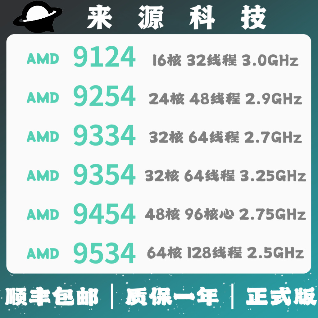 🚀AMD EPYC 4代 9124 9254 9334 9354 9454 9534 CPU：高负载任务的理想选择💻-CPU-淘宝好物网