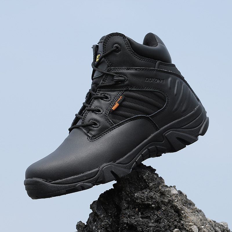 Delta low-top boots outdoor combat boots men's marine combat boots special forces tactical boots leather wear-resistant non-slip autumn and winter