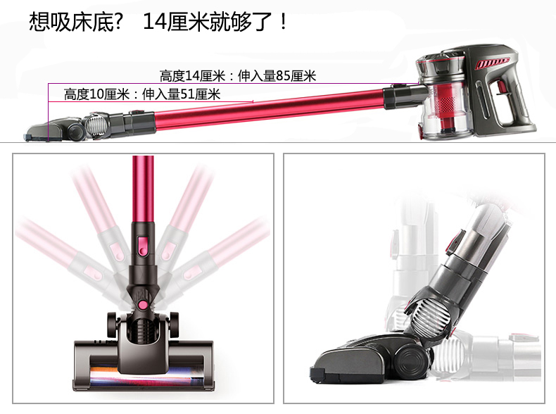 điện máy xanh máy hút bụi Đức Ai Weinuo máy hút bụi gia đình sạc không dây cầm tay im lặng nhỏ mites nhỏ hút lông chó - Máy hút bụi máy hút bụi mịn
