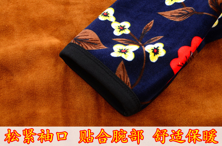 Phụ nữ trung niên và già áo len mẹ đồ lót nhiệt ông già cộng với lông cừu dày nhung cộng với chất béo áo len cotton kích thước lớn mẫu váy cho người trung tuổi