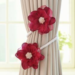 New Wedding Flower Curtain Ties, a Pair of Creative Gauze Curtain Ties, Tie Straps, Binding Buckles, Decorative Accessories