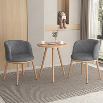 Nordic balcony leisure chair simple modern technology cloth chair home comfortable leather light luxury small round table and chair combination