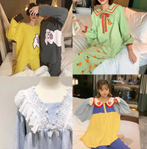 MOONPINK pajamas clearance special price 39 yuan autumn and winter men and women thick cotton coral fleece home clothing set