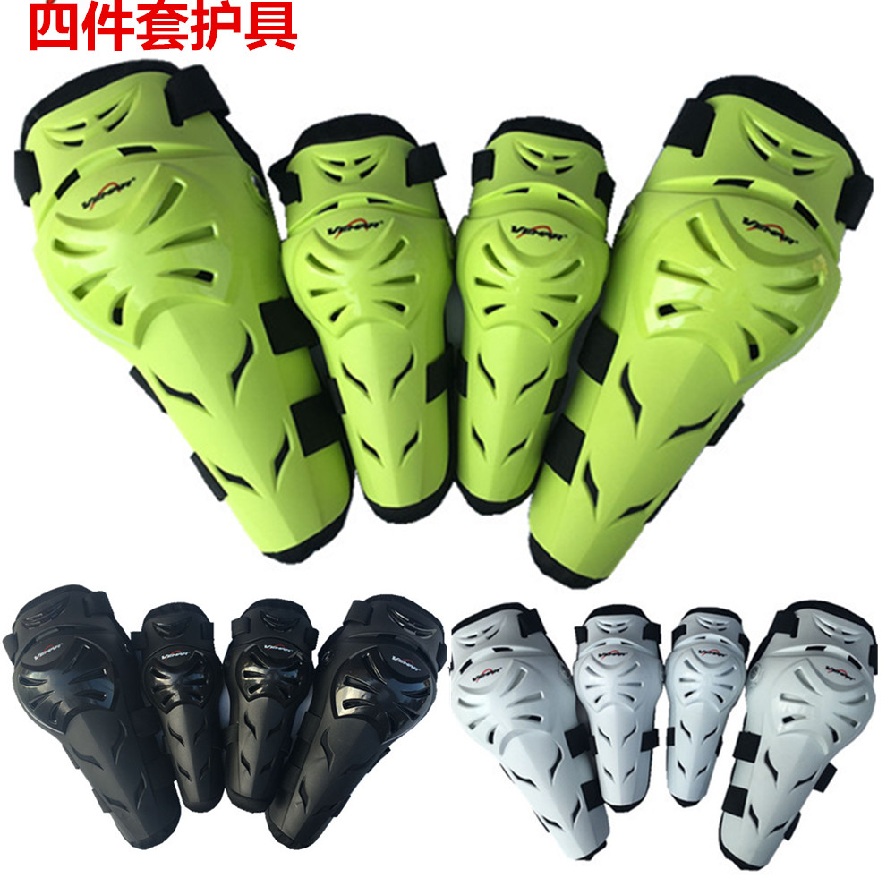 Locomotive protective gear riding four sets of motocross protective gear racing anti-fall and cold protection A linen guard leg protection elbow gear