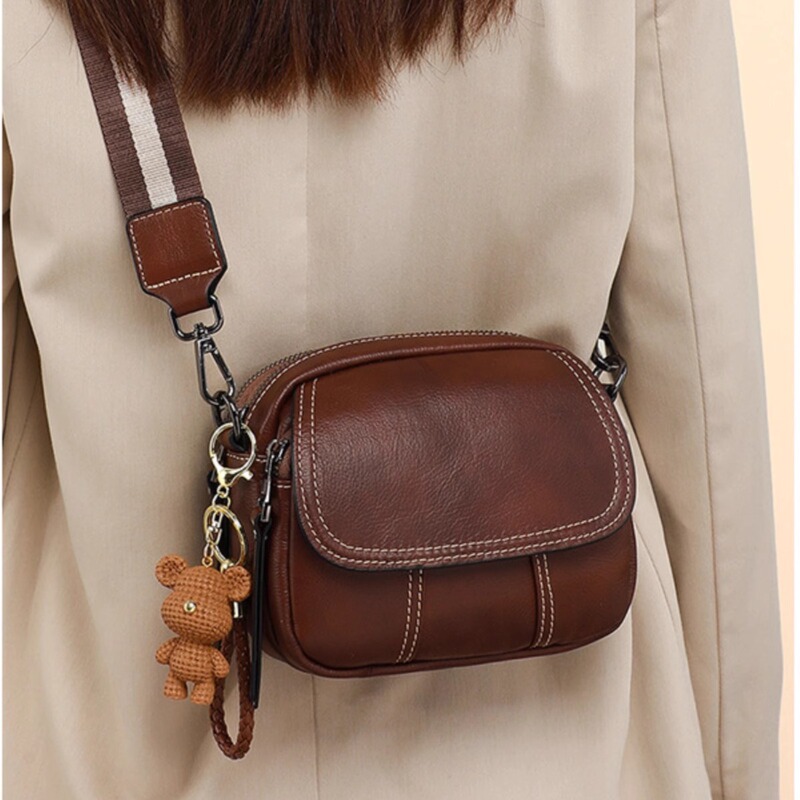 Authentic French Mk Jessie Genuine Leather Bag, Women's Crossbody Bag, High-End Women's Bag, Wide Shoulder Strap, Small Shoulder Bag Authentic French Mk Jessie Genuine Leather Bag, Women's Crossbody Bag, High-End Women's Bag, Wide Shoulder Strap, Small Shoulder Bag