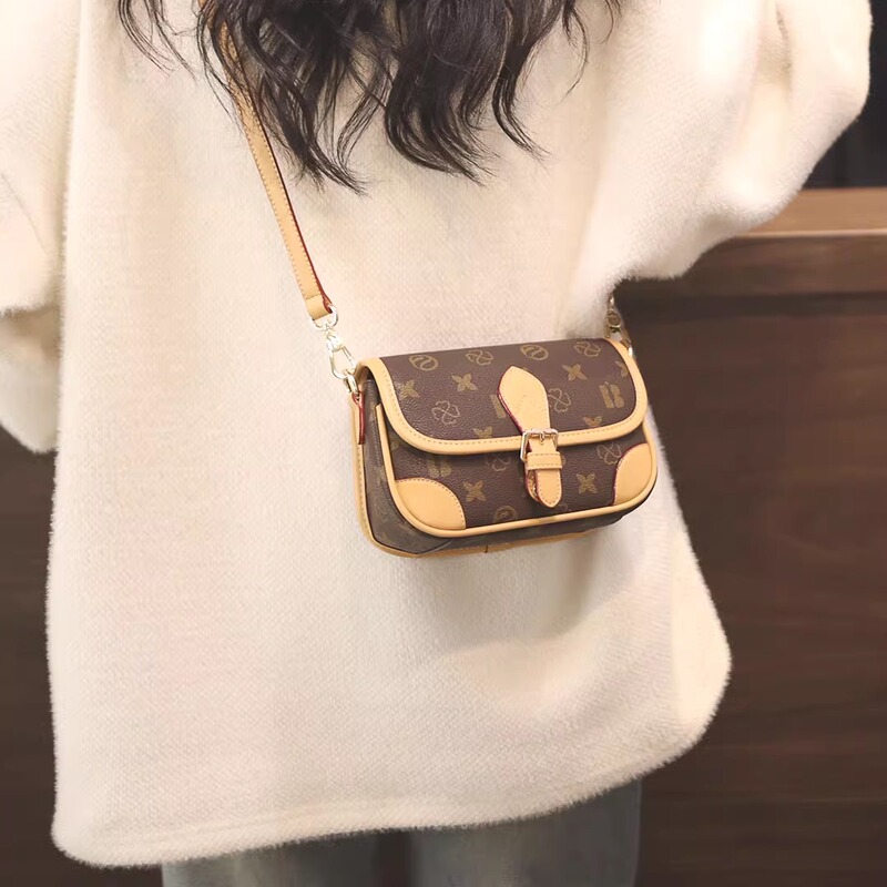 Authentic French Mk Jessie Genuine Leather Women's Small Square Bag 2026 New Model Light Luxury Versatile Shoulder Crossbody Bag