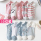 2024 mesh socks for women Korean version summer thin student pink kitten socks cute socks sock trendy boat socks for women